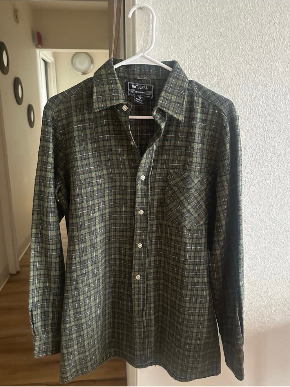 Vintage Mens Flannel Button Up Shirt